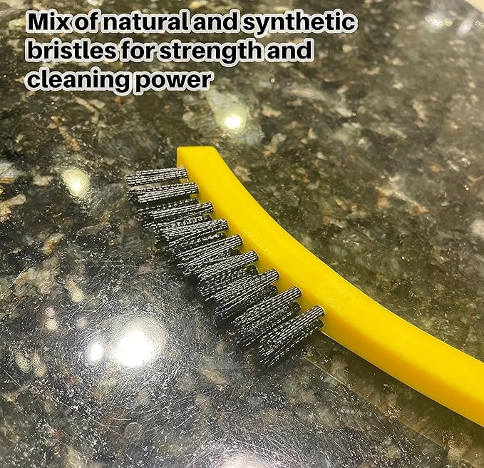 Rubbermaid Commercial Products 8.5" Tile and Grout Scrub Brush, Plastic Bristles, Black, for Industrial/Professional Use On Grout, Tile, and Other Small Areas (Pack of 12)
