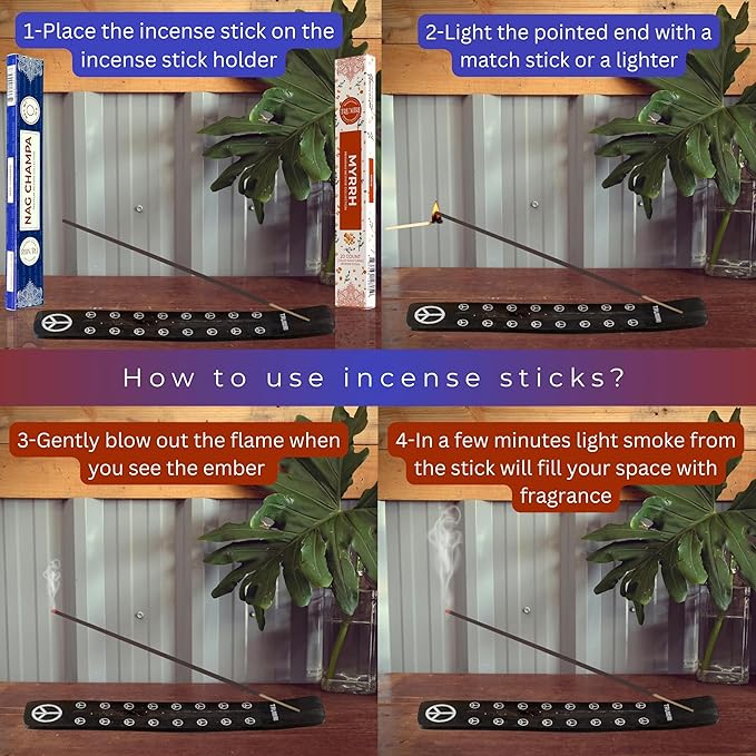 Trumiri Incense Sticks - Combo Pack of 35 Insence-Sticks - 15 Nag Champa + 20 Myrrh - Insenses - Insents - Incents - Inscense - Incence - Incienso - All Natural Incense Sticks