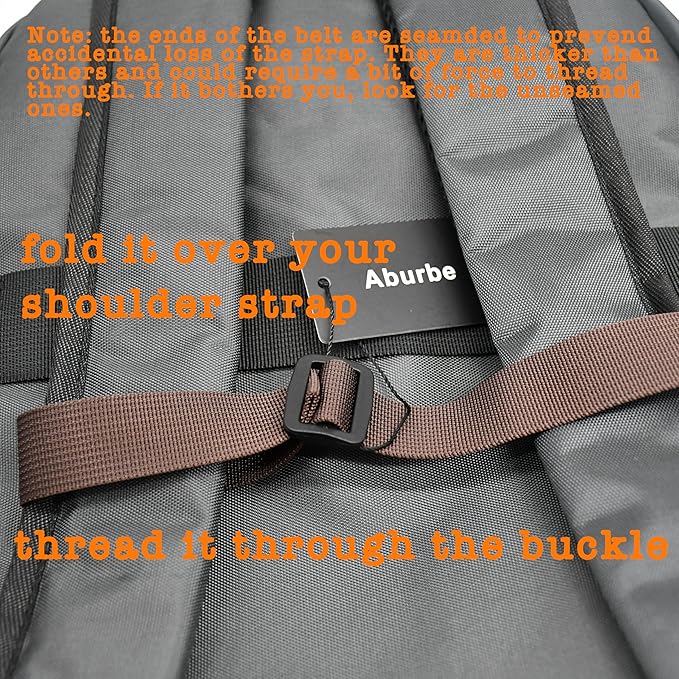 Backpack Chest Strap, Universal Add on Adjustable Sternum Strap, Chest Belt Replacement, with Heavy Duty Quick Release Buckle Clip, for Travel, Hiking, Camping, School(Brown)