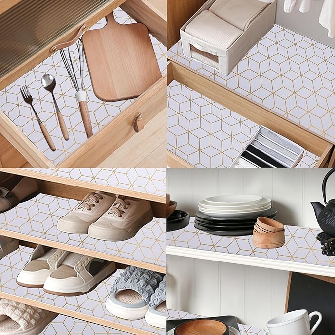 Shelf Liners for Kitchen Cabinets 20 Inch Wide X 20 Ft Non Adhesive Cabinet Drawer Liner Non Slip Water Oil-Proof Strong Grip Pantry Refrigerator Shelves Liner for Bathroom Drawer Cupboard Closet Mat