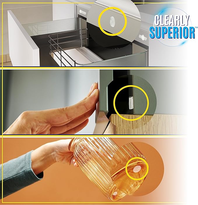 1.13" Small Round Gel Bumpers 12 Pack - Self Adhesive Furniture Protection Bumpers - Protects Surfaces from Damage