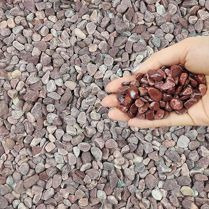 FANTIAN 10 lbs Pebbles for Plants, 3/8 Inch Pea Gravel Stones Decorative Red River Rocks for Succulent, Cactus, Landscaping, Vases, Terrarium, Aquarium, Potted Top Dressing and Outdoor Garden