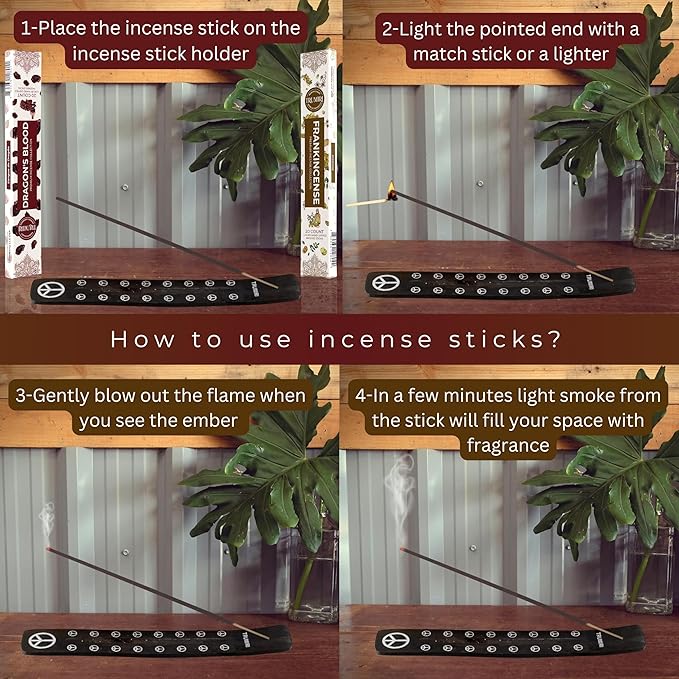 Trumiri Incense Sticks - Combo Pack of 40 Insence-Sticks - 20 Dragons Blood + 20 Frankincense - Insenses - Insents - Incents - Inscense - Incence - Incienso - All Natural Incense Sticks