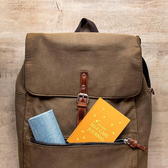 Gratitude Journal with 6 Inspirational Stickers and Pencil, Daily Reflection Journal for More Happiness, Mindfulness & Affirmation, Self Care Journals for Women & Men,Orange