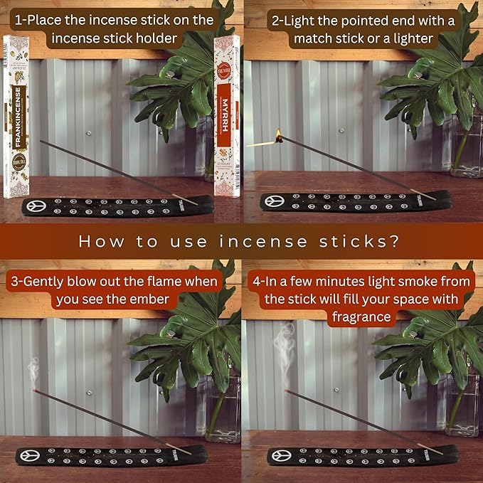 Trumiri Incense Sticks - Combo Pack of 40 Insence-Sticks - 20 Frankincense and 20 Myrrh - Insense - Insents - Incents - Inscense - Incence - Incienso - All Natural Non Toxic Incense Sticks