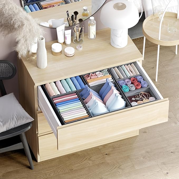 Drawer Organizer Set of 12 Dark Gray - Nursery, Bedroom, Closet Organizer & Storage