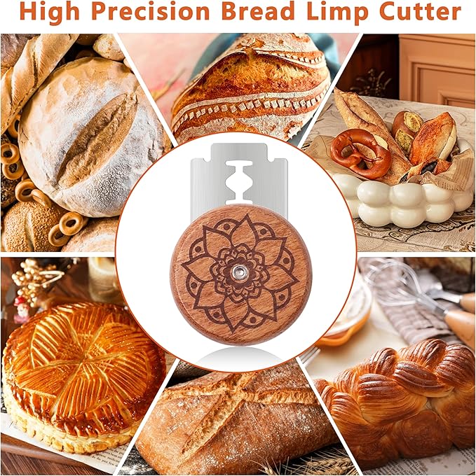 UFO Bread Lame Cutter for Homemade Sourdough,Bread Scorer Tool for Sourdough with 5 Blades and Case,Slashing Tool Bread Cutting Knife for Artisan Bread and Baguette Makers,Lotus-teal