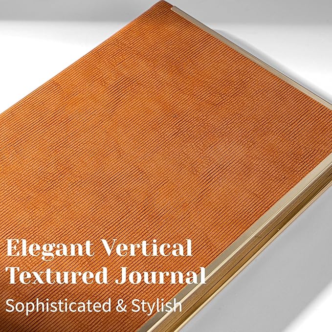 CAGIE Elegant Gold-Edged Journal for Women – Aesthetic Vegan Leather A5 Notebook, 256 Pages 100GSM Thick Paper Hardcover Diary, Gift Journals for Writing